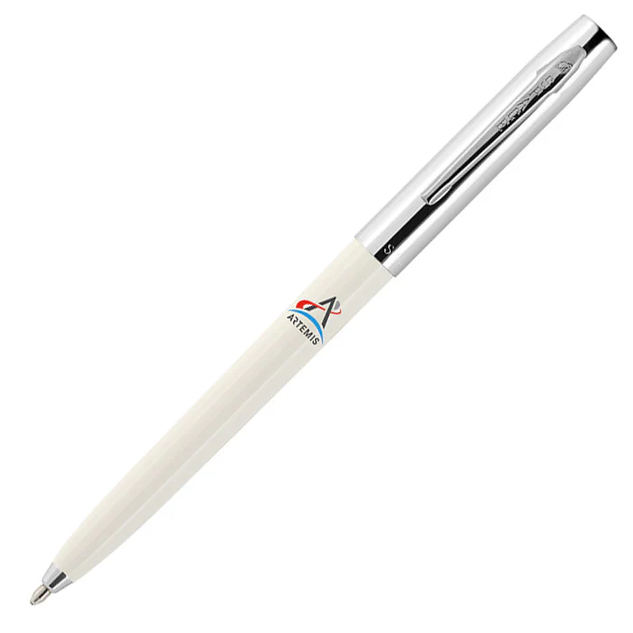 Fisher Space Pen Cap-O-Matic Pressurised Ballpoint Pen White with Artemis Logo