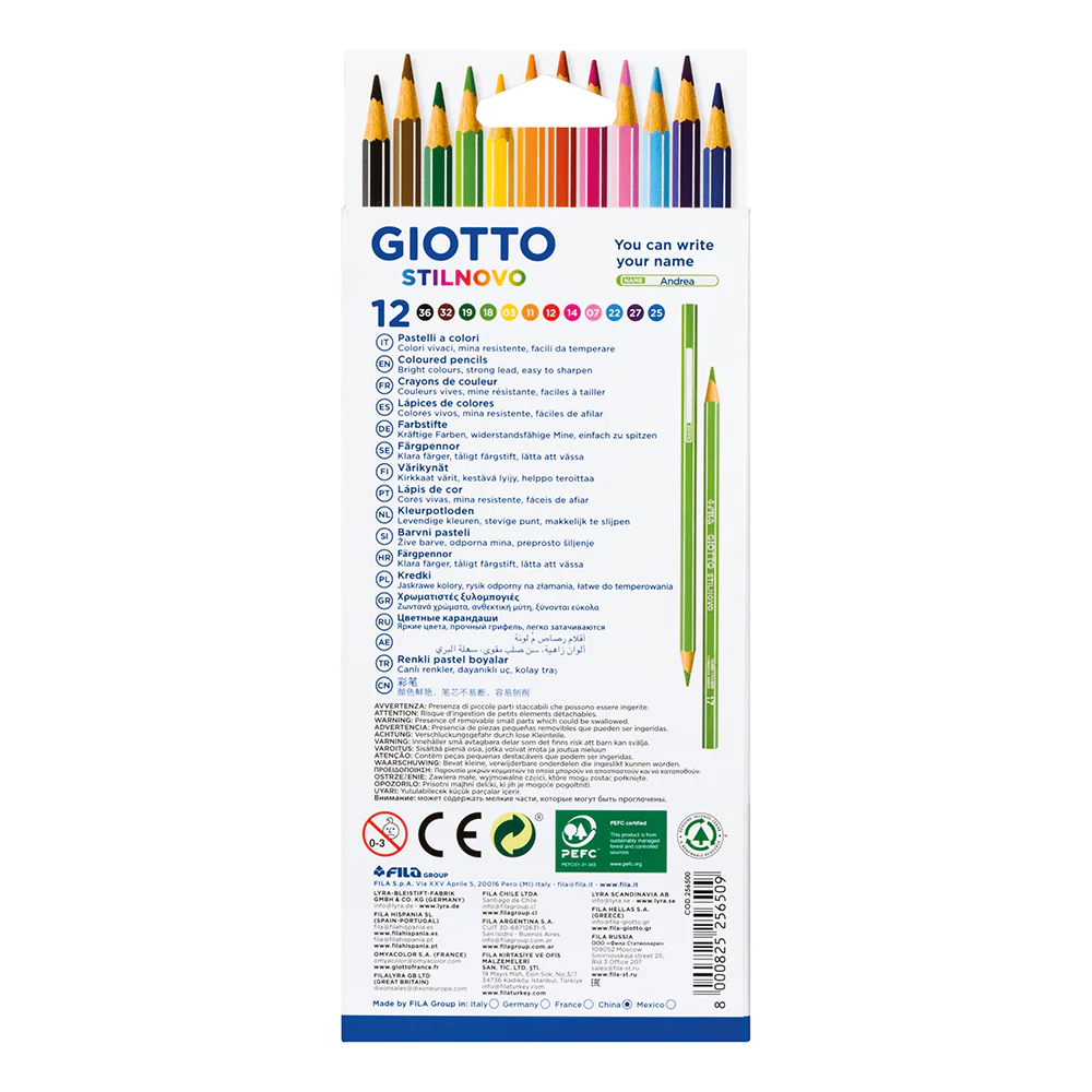 Giotto Stilnovo Coloured Pencils  Set of 12 - Image 2