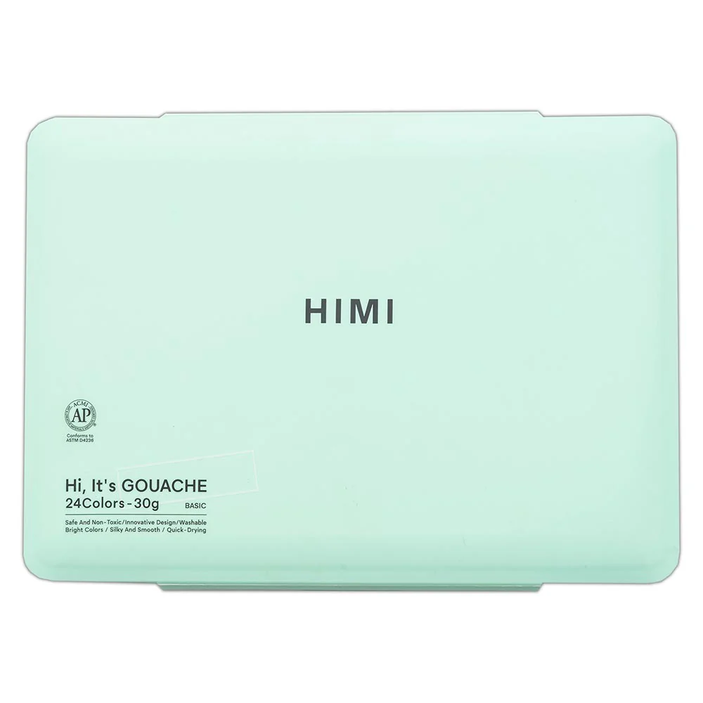 HIMI Jelly Cup Gouache Set of 24 Colours Green Case - Image 6