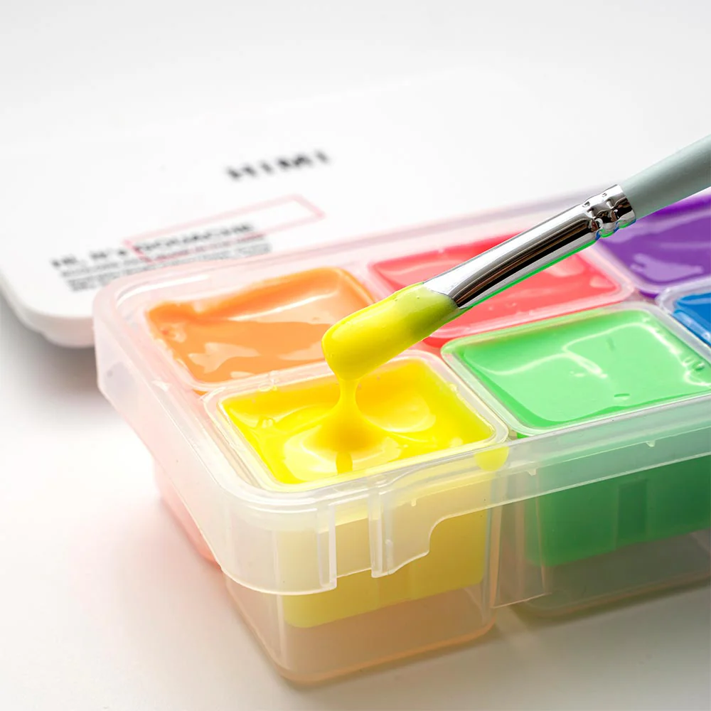 HIMI Jelly Cup Gouache Set of 6 Colours White Case Glow in the Dark Edition - Image 4