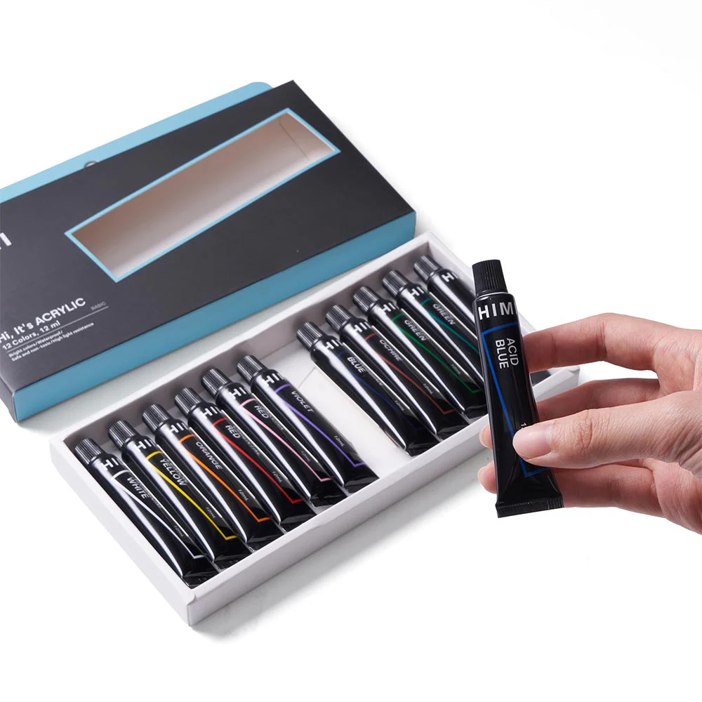 HIMI Tube Acrylic Set of 12 Colours 12ml - Image 4