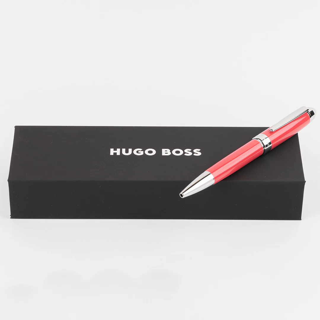 Hugo Boss Ballpoint Pen Icon Coral/Chrome - Image 2