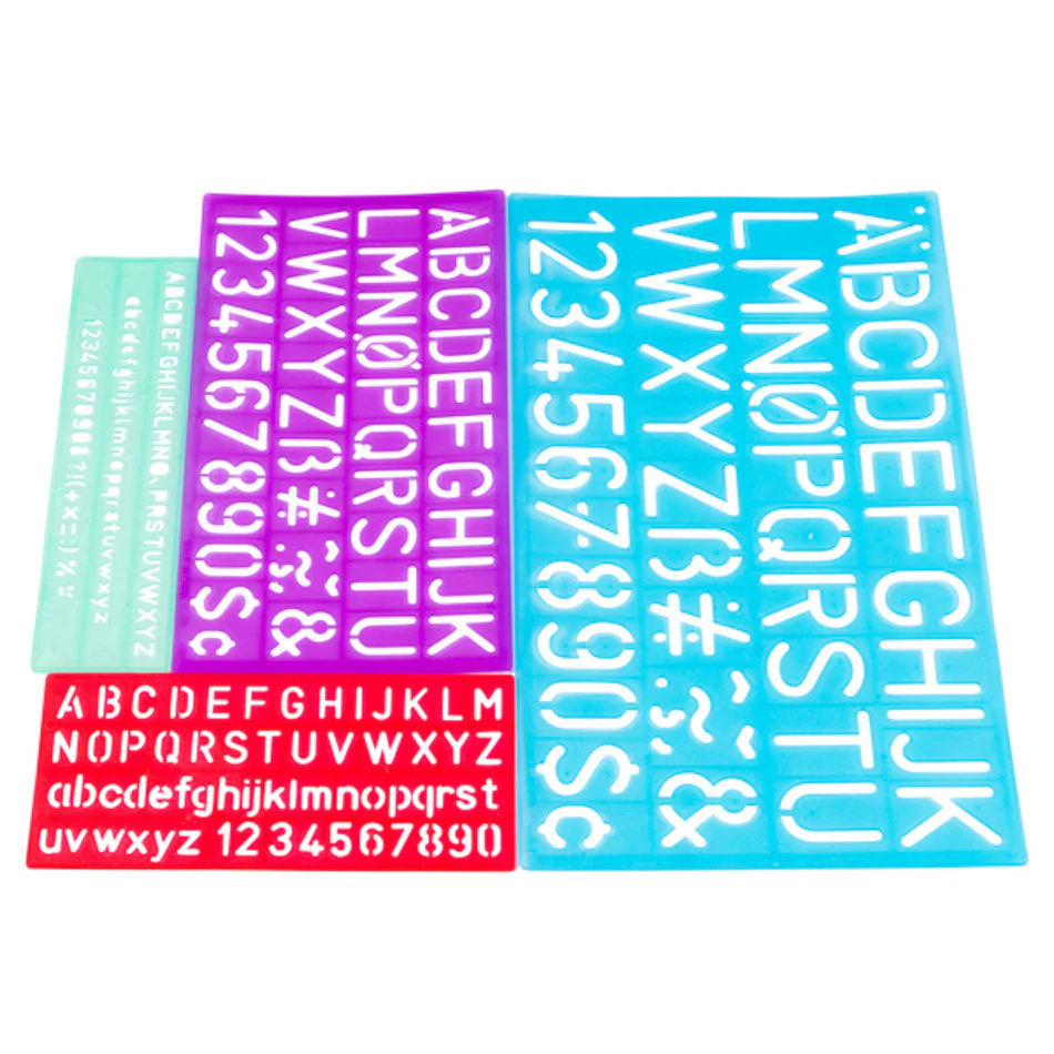 Jakar Coloured Lettering Stencil Set of 4 - Image 2