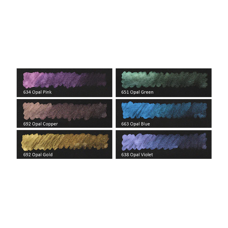 Kuretake Gansai Tambi Watercolour Paint Opal Colours Set of 6 - Image 2
