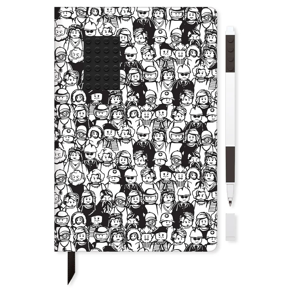 LEGO 2.0 Journal Minifigure Brick 4x6 Black with Gel Pen Black - Image 2