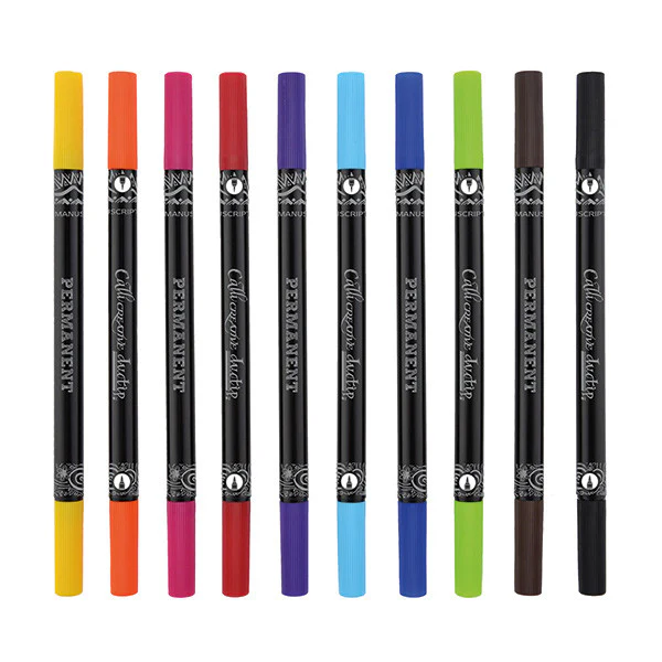 Manuscript Callicreative Duotip Permanent Brush Marker Set of 10 - Image 2