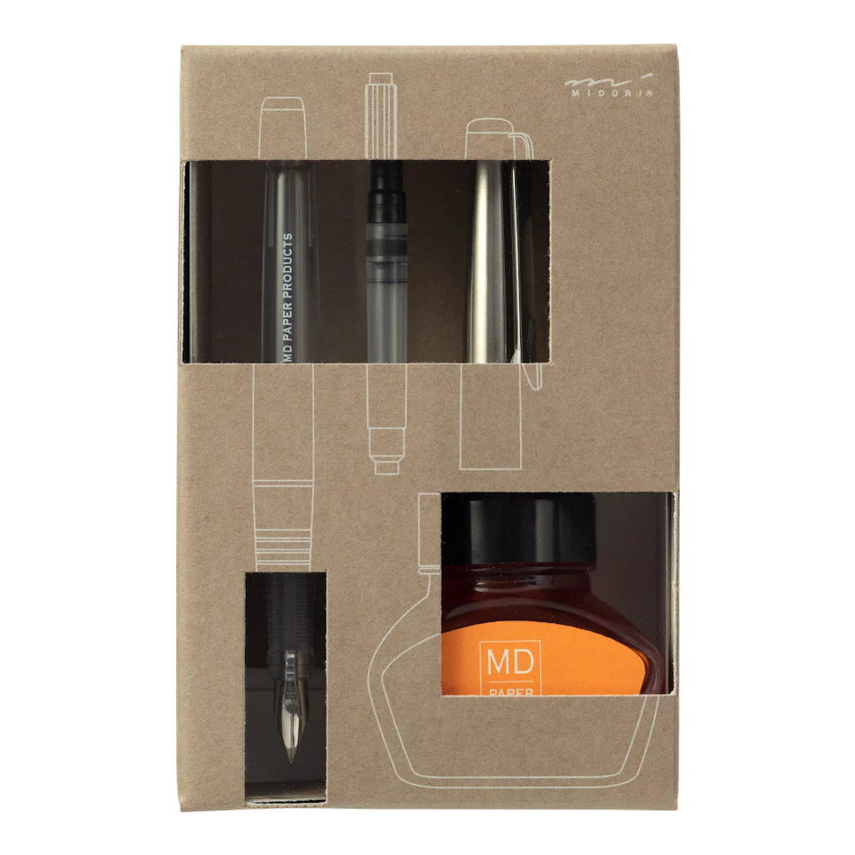 Midori MD Fountain Pen With Bottled Ink Limited Edition Orange