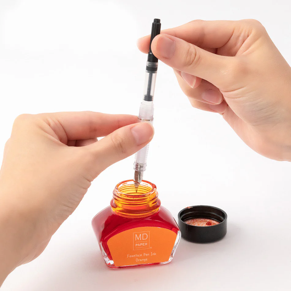 Midori MD Fountain Pen With Bottled Ink Limited Edition Orange - Image 5