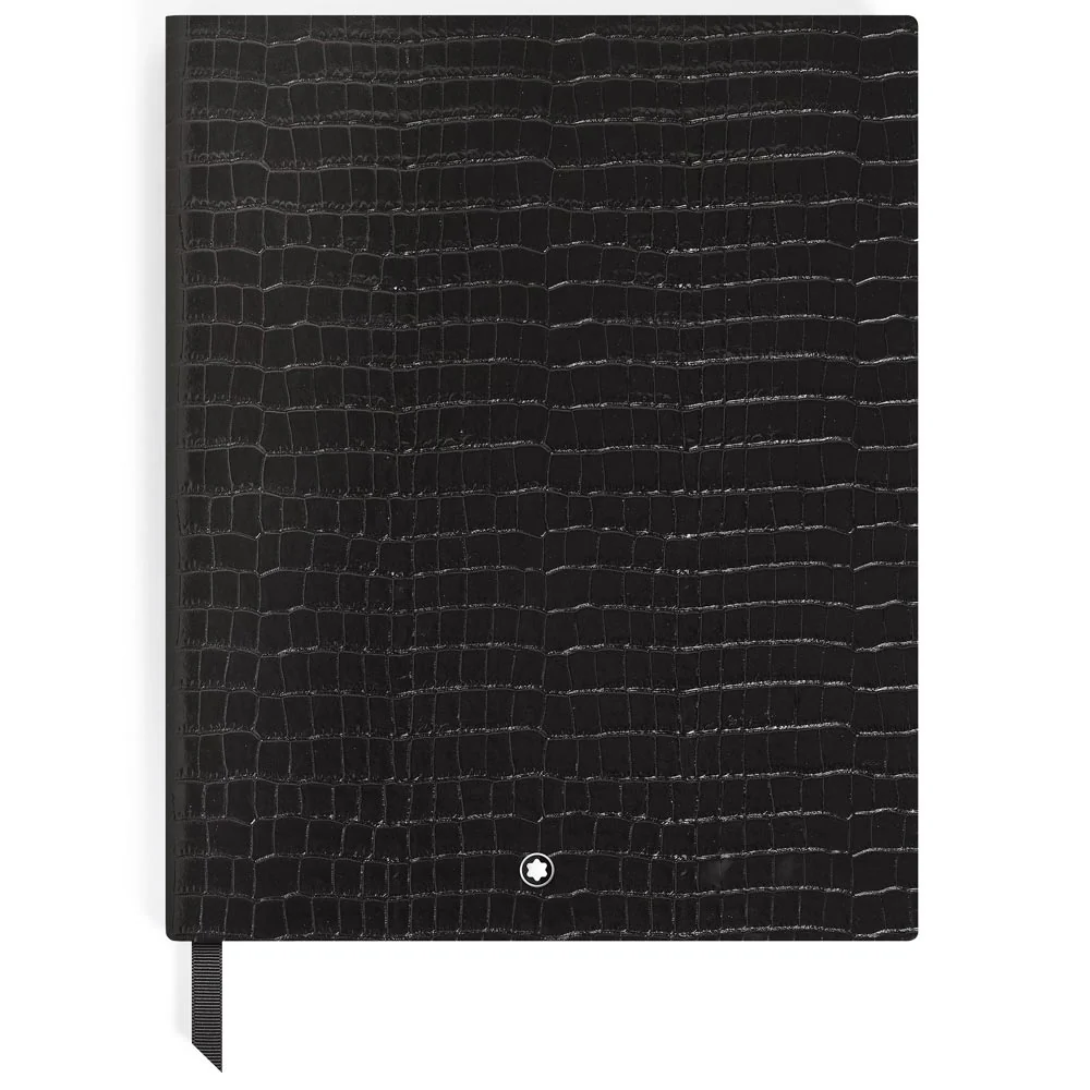 Montblanc Large Notebook Black Printed Croco Leather Lined