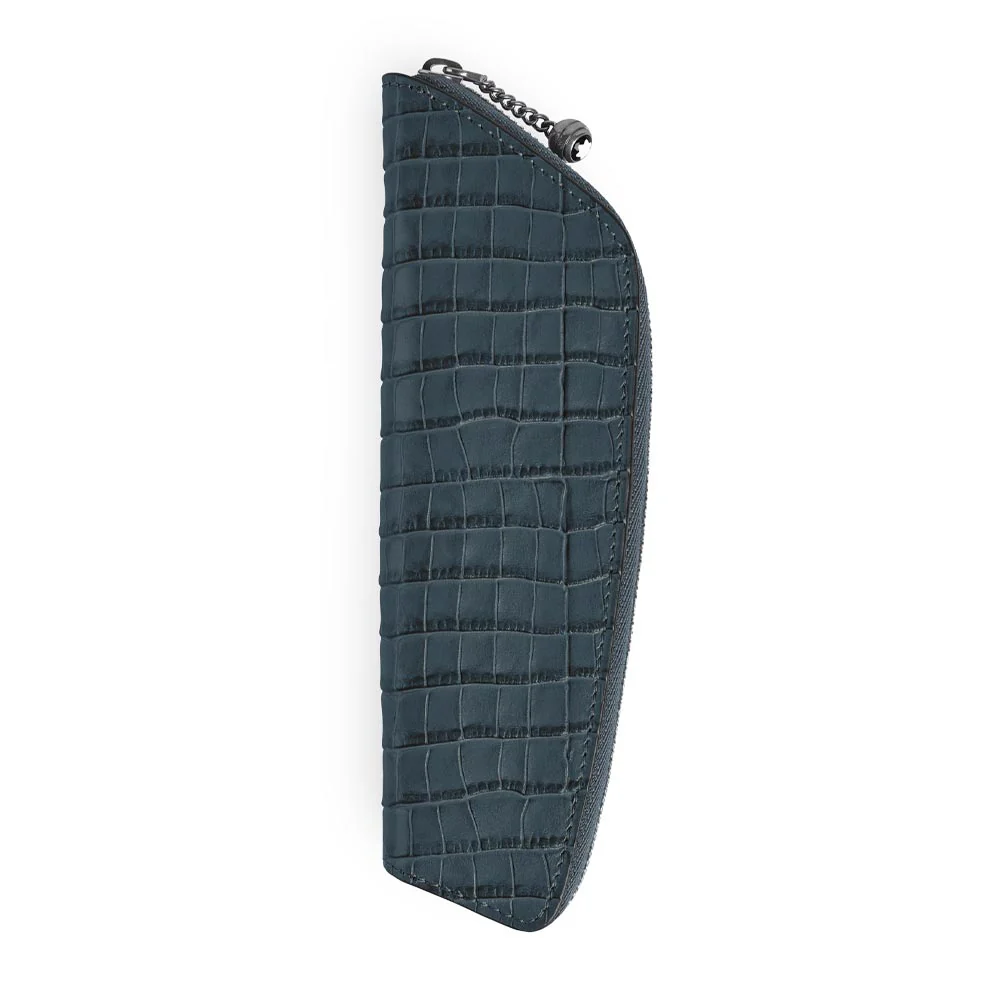 Montblanc Meisterstuck 1 Pen Pouch Blue Croco-embossed