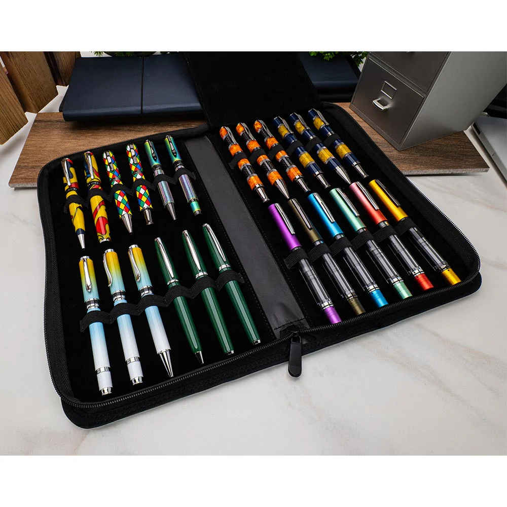 Monteverde Deluxe Collectors Pen Case Vegan Leather 24 Pens - Image 2