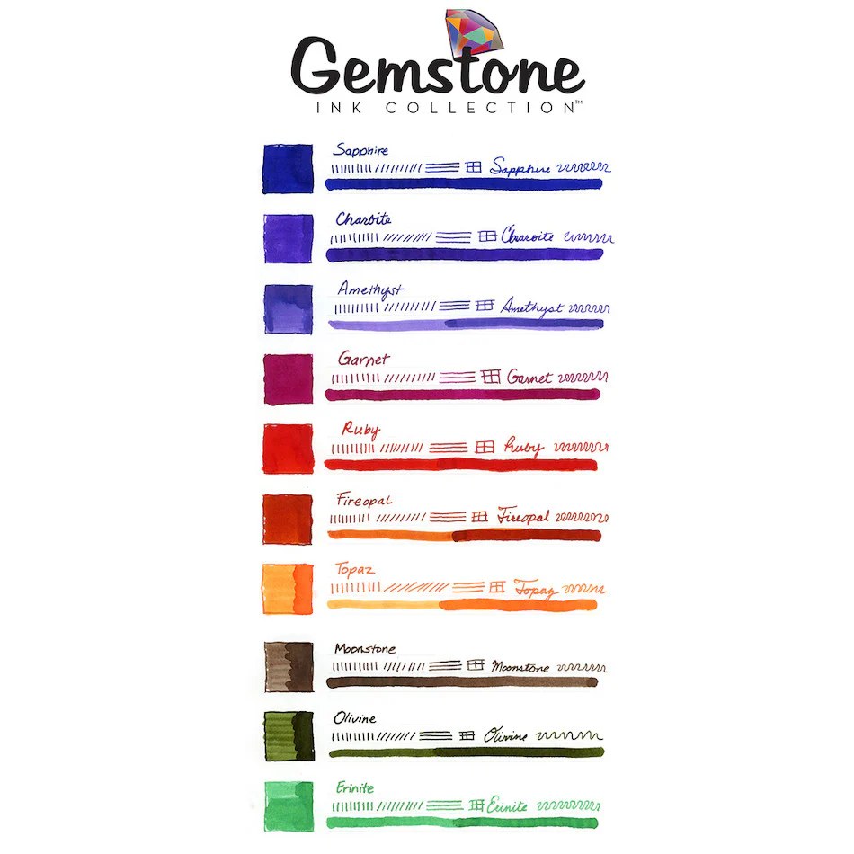 Monteverde Gemstone Collection 10-Piece Ink Bottle Gift Set - Image 3