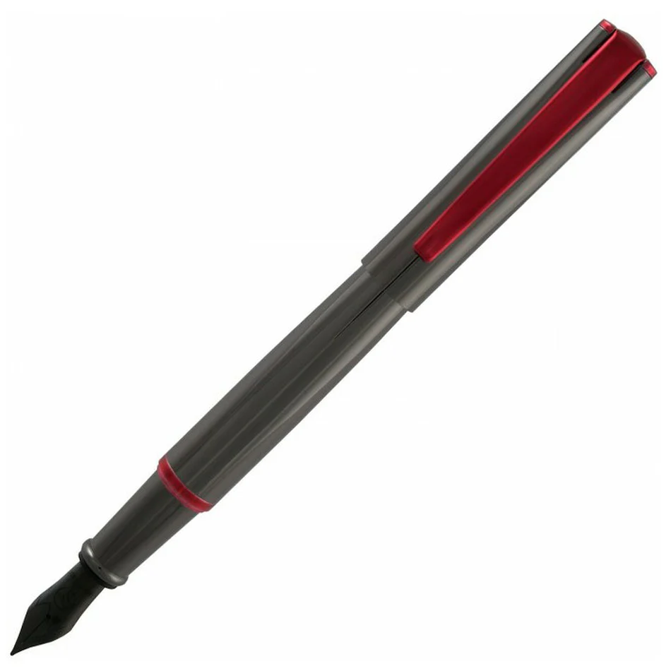 Monteverde Impressa Fountain Pen Gun Metal with Red Trim