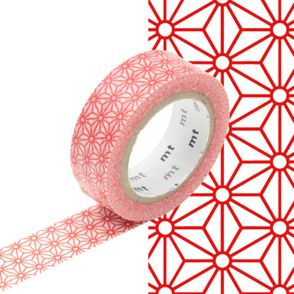 mt Washi Masking Tape - 15mm x 7m - Asanoha Shuaka