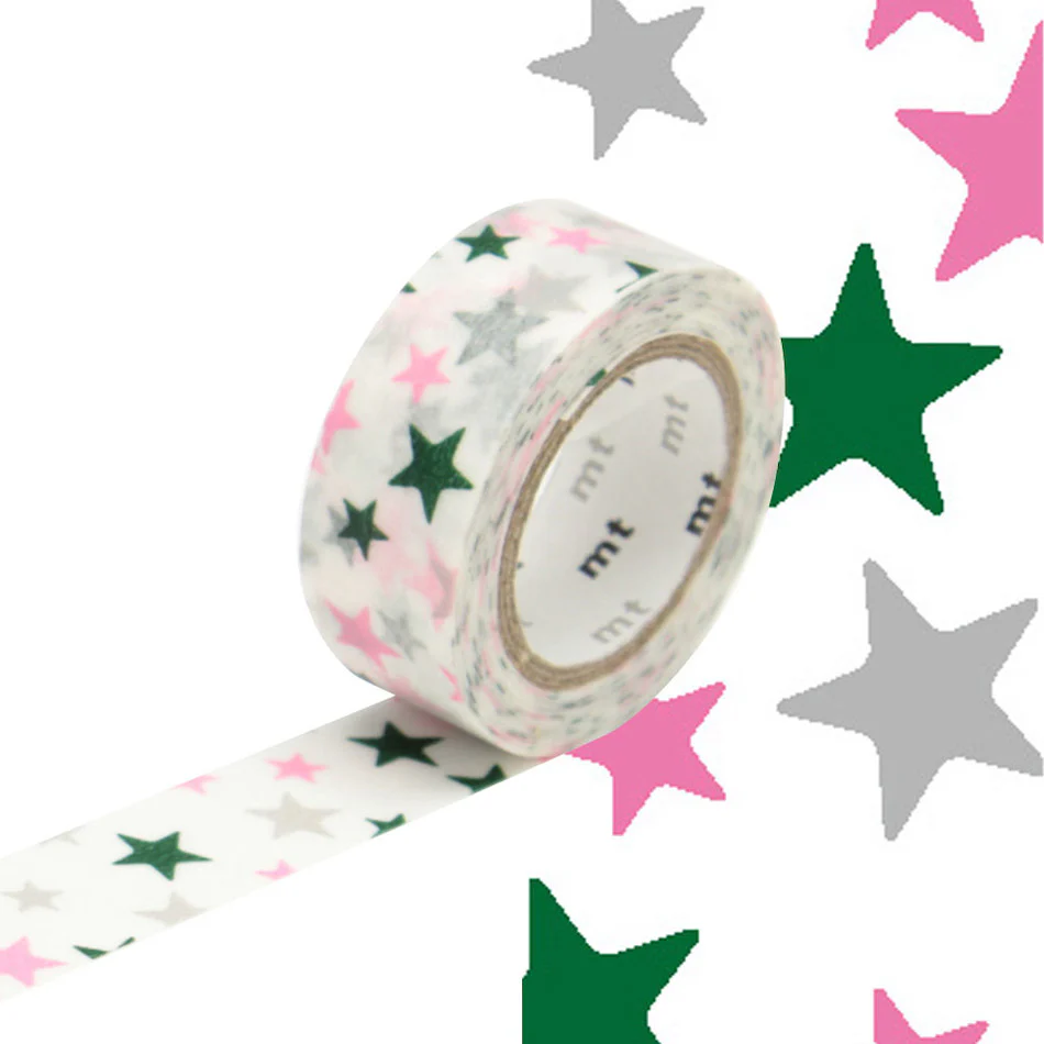 mt Washi Masking Tape - 15mm x 7m - Motif Star