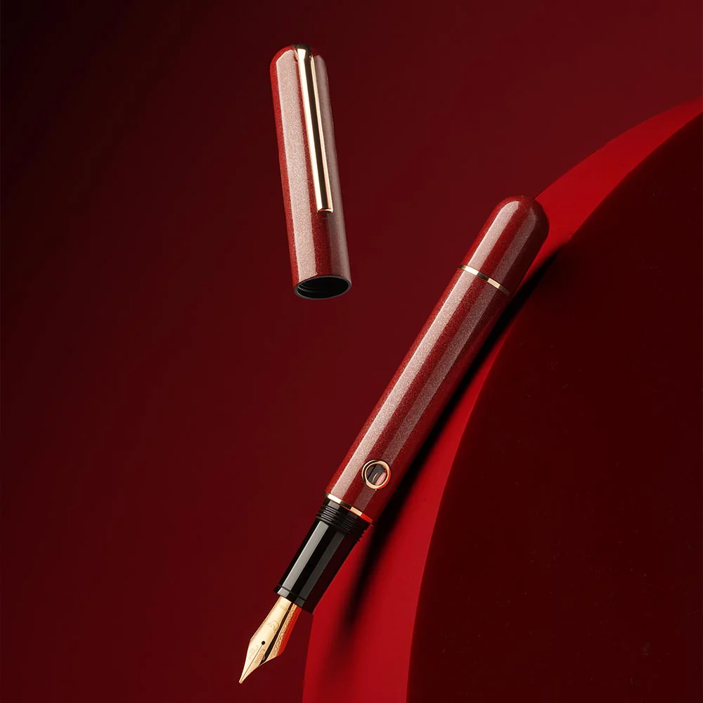 Nahvalur 365 Anniversary Roiro Urushi Lacquer Piston Filling Fountain Pen Garnet