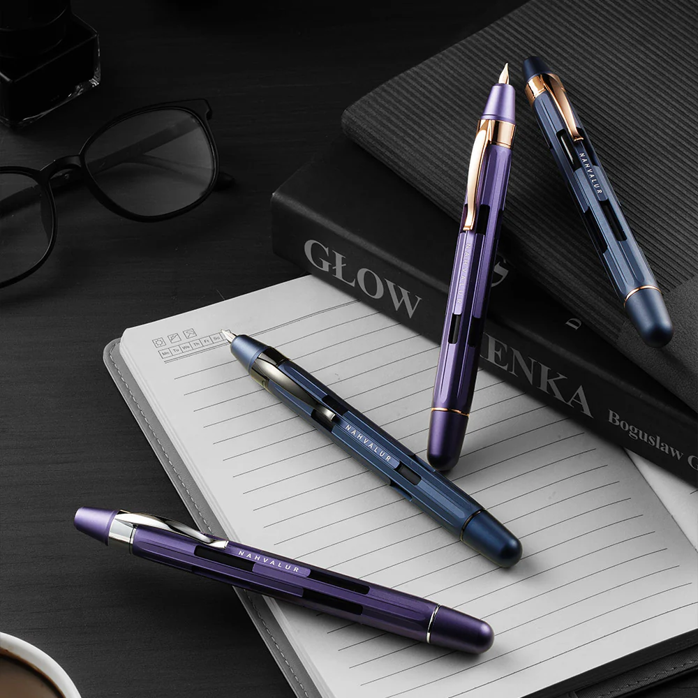Nahvalur Eclipse Retractable Fountain Pen Hepatizon Rose Gold - Image 4