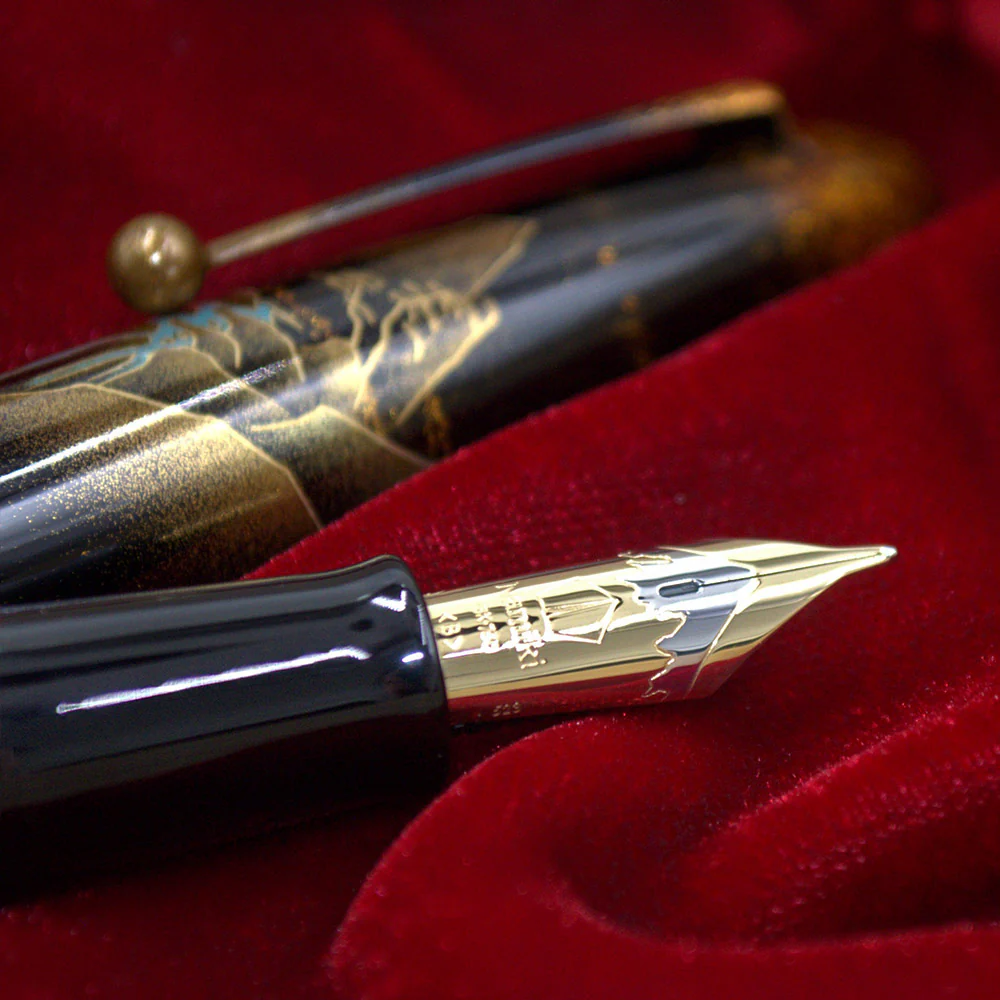 Namiki Yukari Royale Fountain Pen Night Scene of Pavilion Broad - Image 3