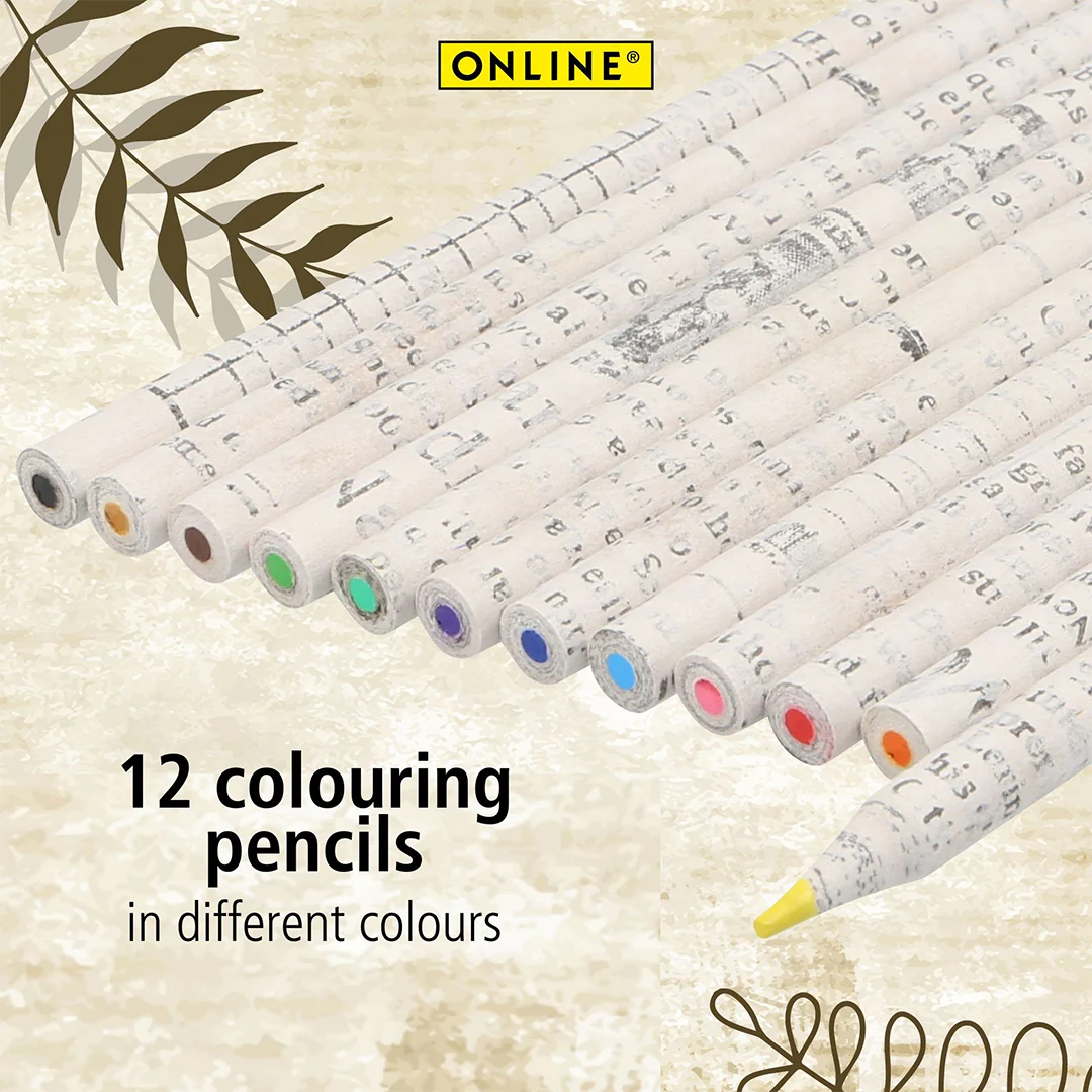 ONLINE Recycled Paper Colouring Pencil Set of 12 - Image 4