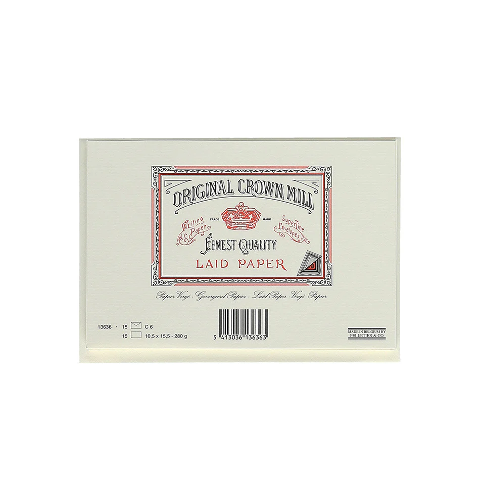 Original Crown Mill Classic Laid Paper Card & Envelope Set C6