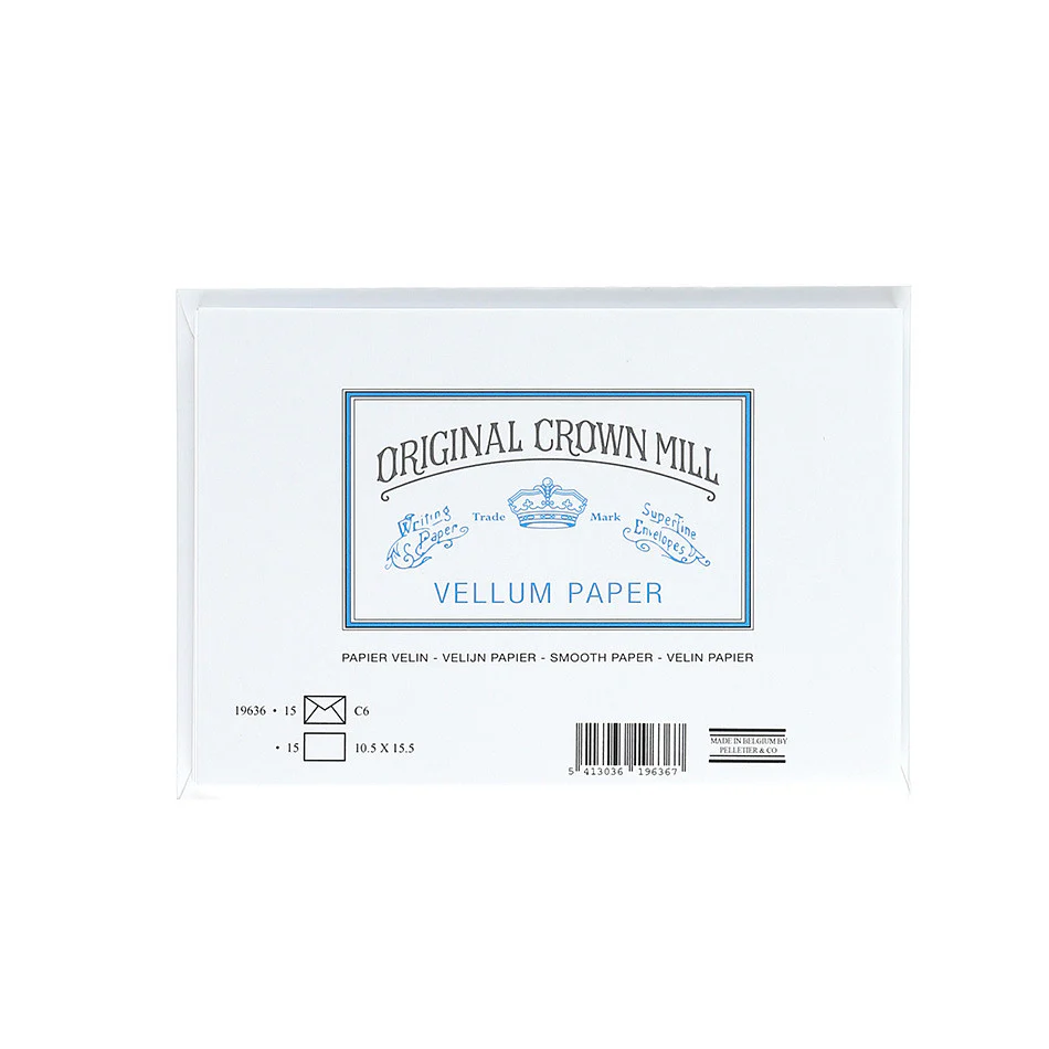 Original Crown Mill Vellum Laid Paper Card & Envelope Set C6 - Image 2
