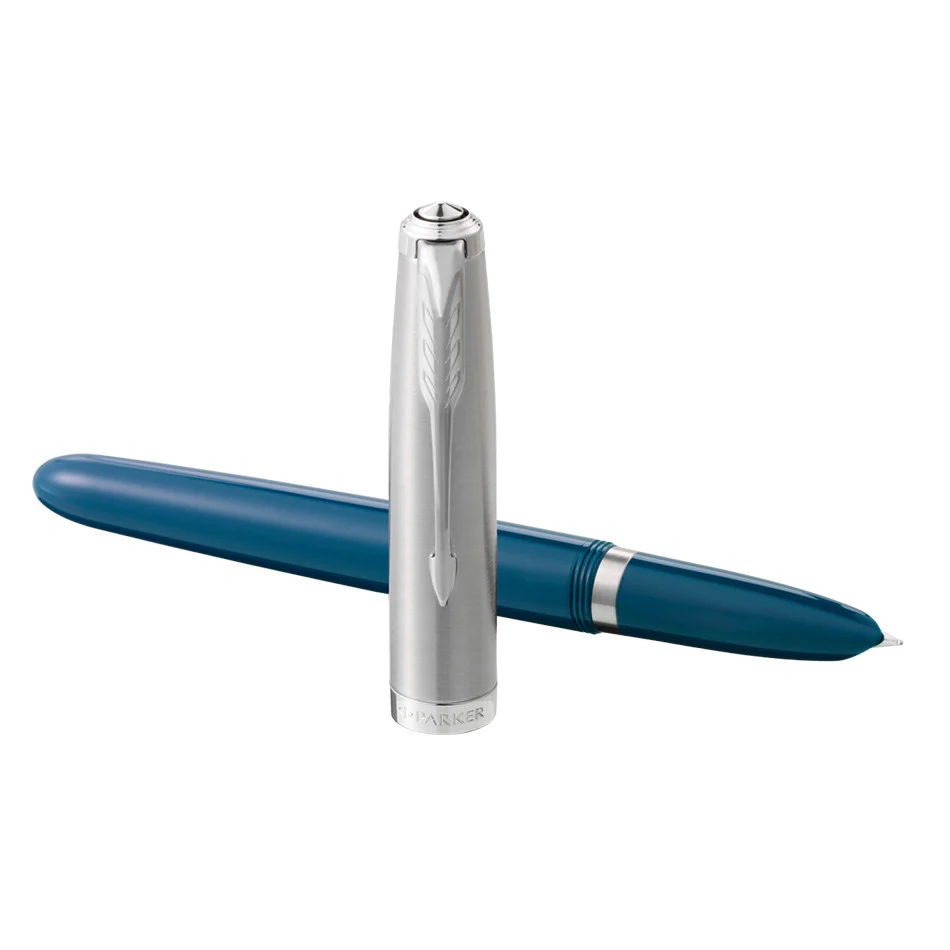Parker 51 Fountain Pen Teal Blue - Image 3