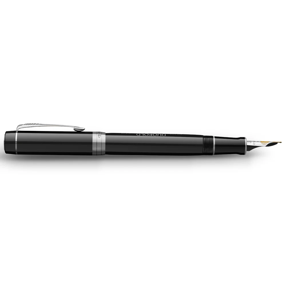 Parker Duofold 135th Anniversary Centennial Fountain Pen Black with Chrome Trim - Image 3