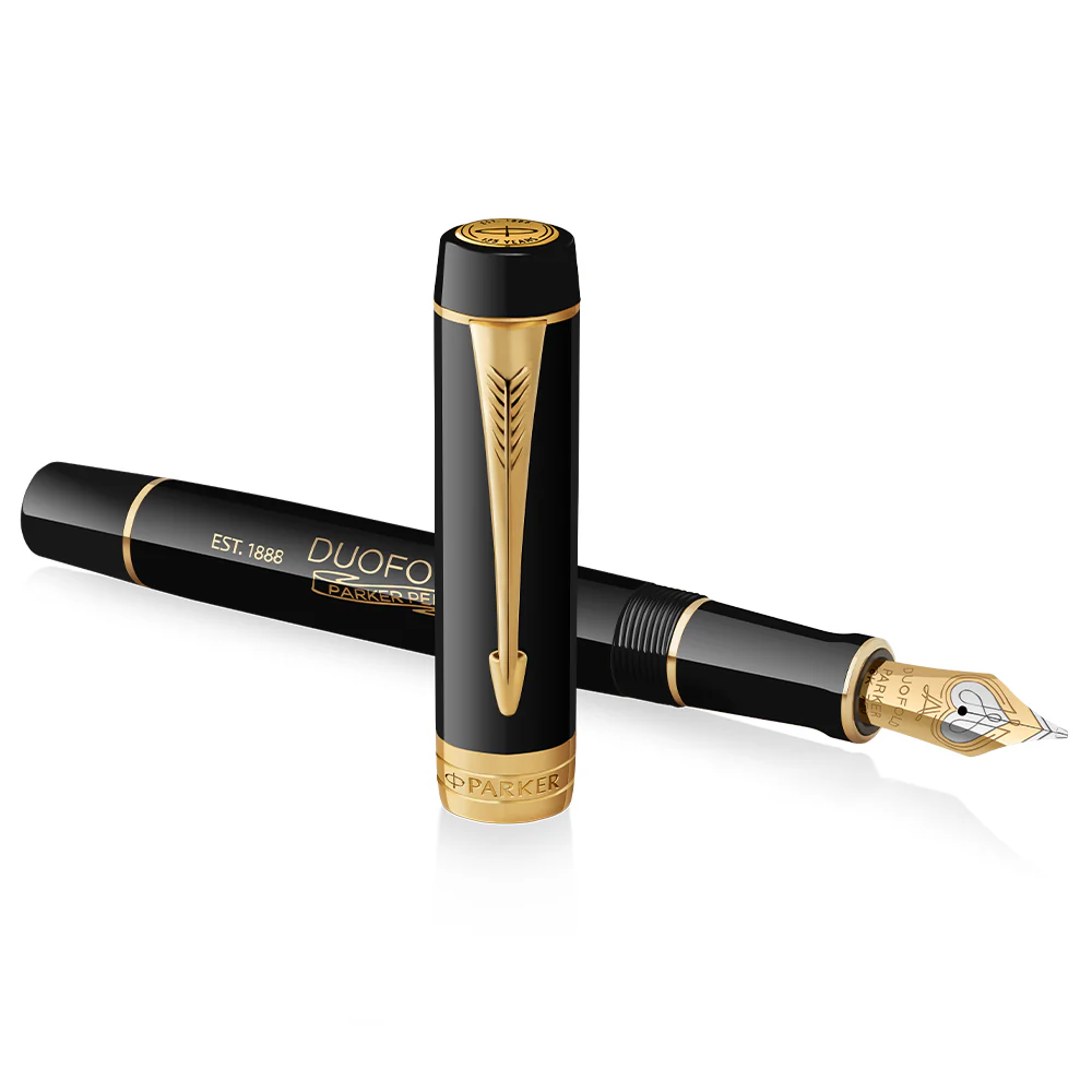 Parker Duofold 135th Anniversary Centennial Fountain Pen Black with Gold Trim - Image 4