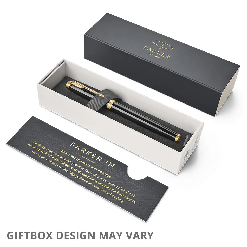 Parker IM Fountain Pen Brushed Metal with Gold Trim - Image 4