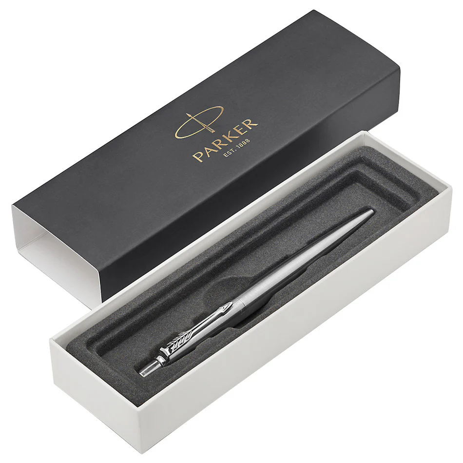 Parker Jotter Ballpoint Pen Stainless Steel Chrome Trim - Image 2