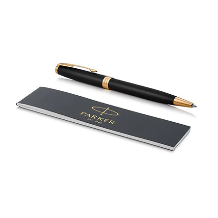 Parker Sonnet Ballpoint Pen Matte Black Lacquer with Gold Trim - Image 3