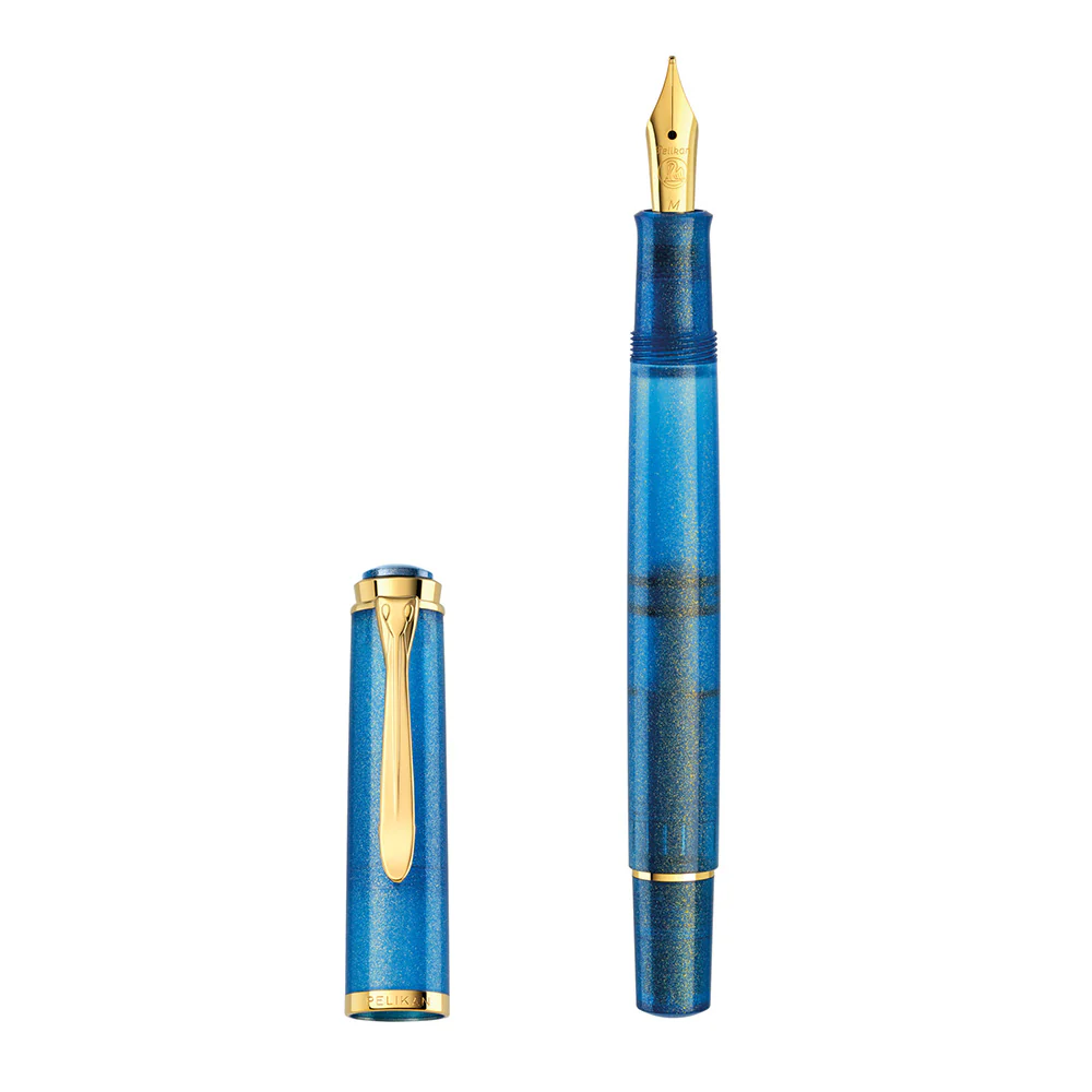 Pelikan Classic M200 Fountain Pen Golden Lapis - Image 4