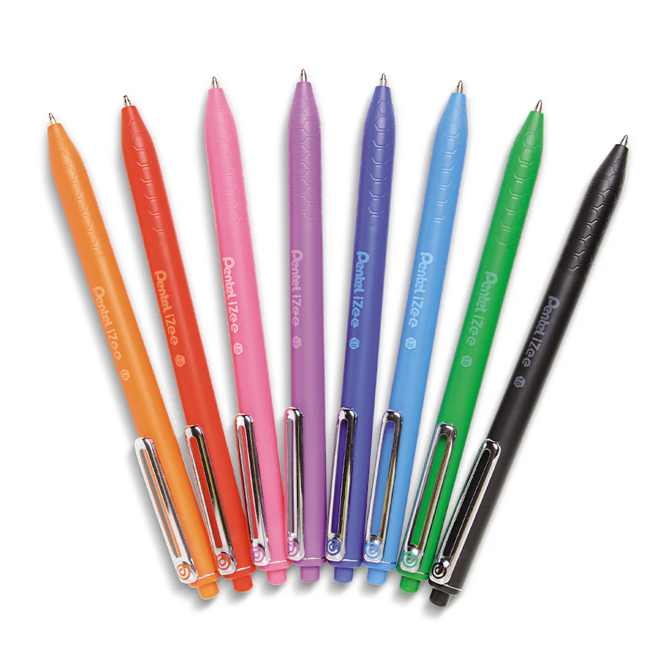 Pentel iZee Retractable Ballpoint Pen Wallet of 8 - Image 2