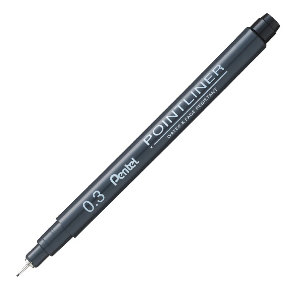 Pentel Pointliner Pen Black Set of 5 Assorted - Image 3