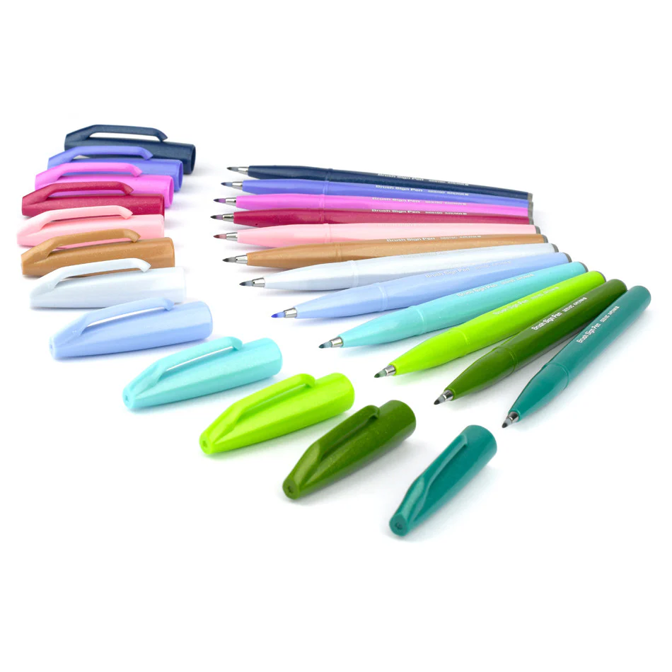 Pentel Touch Brush Sign Pen Set of 12 Fresh Shades - Image 3