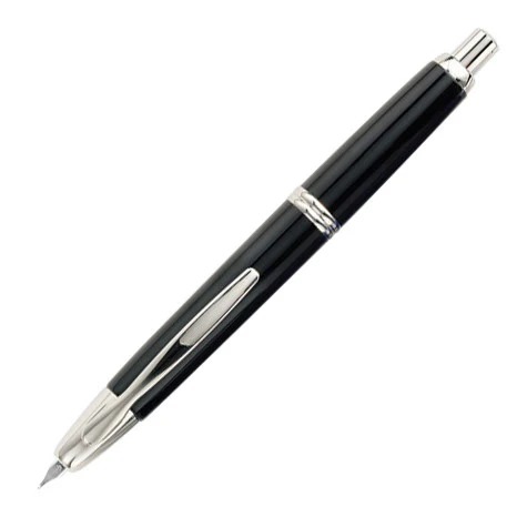 Pilot Capless Fountain Pen Rhodium Trim Black