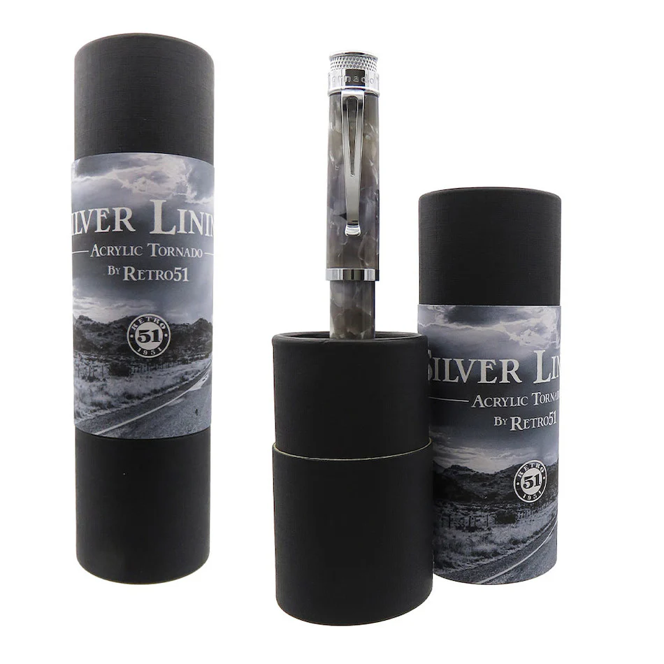 Retro 51 Tornado Acrylic Fountain Pen Silver Lining - Image 5