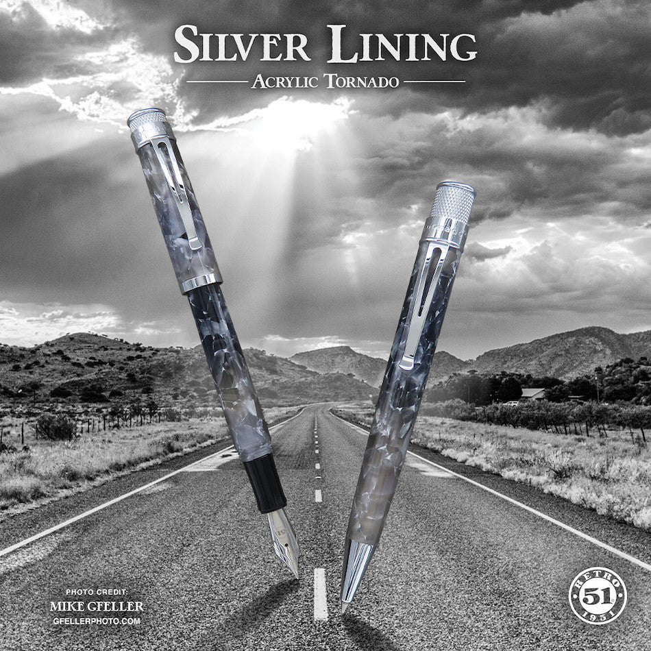 Retro 51 Tornado Acrylic Fountain Pen Silver Lining - Image 6