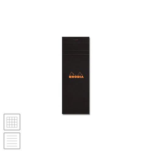 Rhodia Head-Stapled Notepad No.8 74 x 210 Black