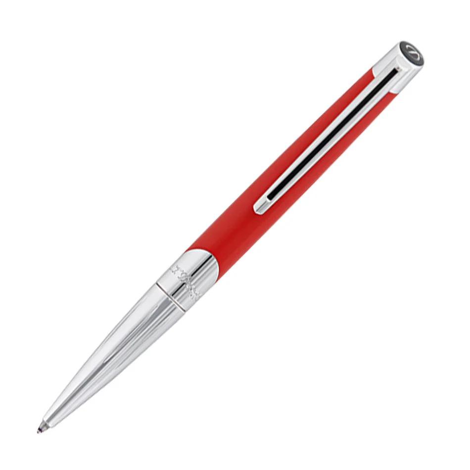 S.T. Dupont Defi Millennium Ballpoint Pen Silver/Matte Red