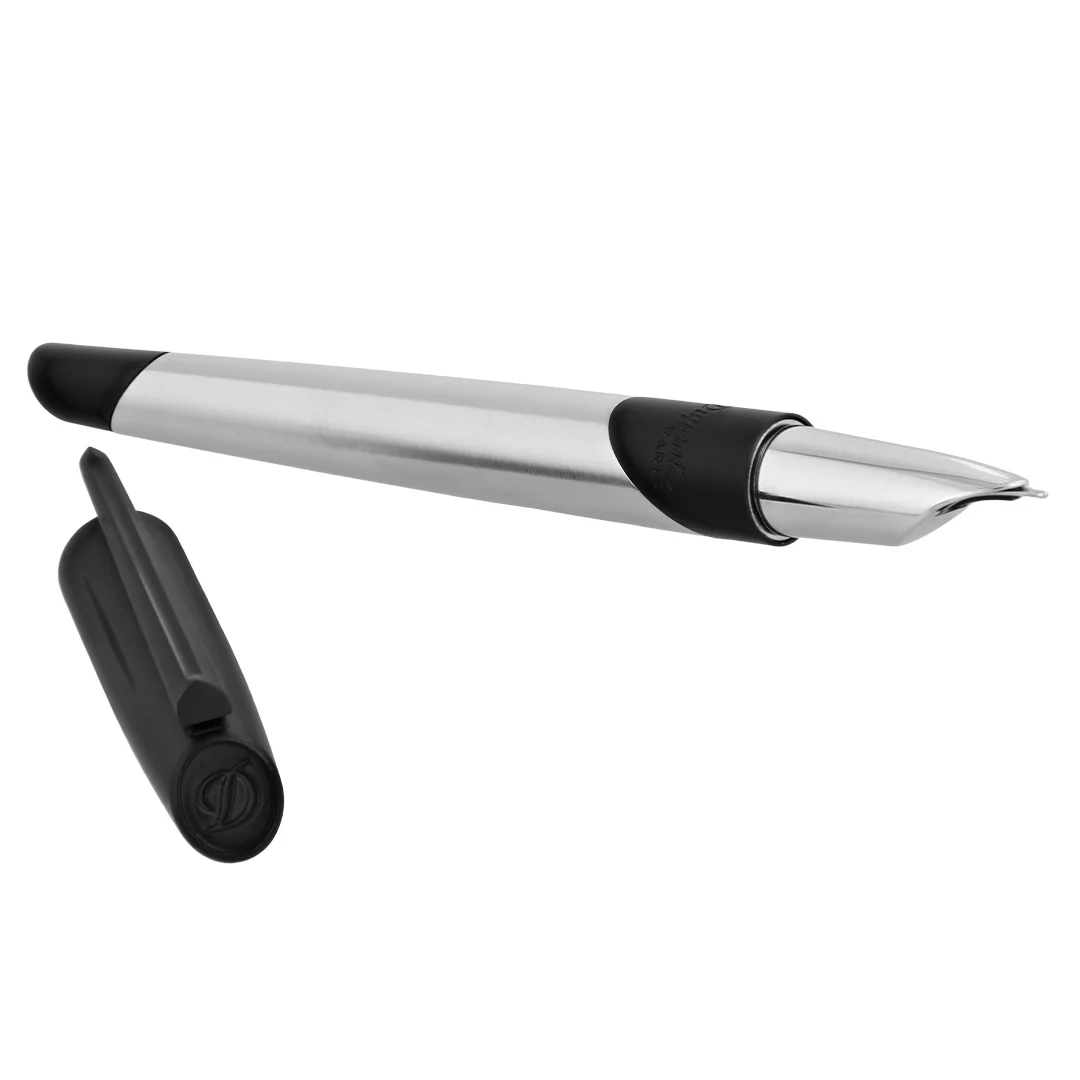 S.T. Dupont Defi Millenium Fountain Pen Chrome Black - Image 2
