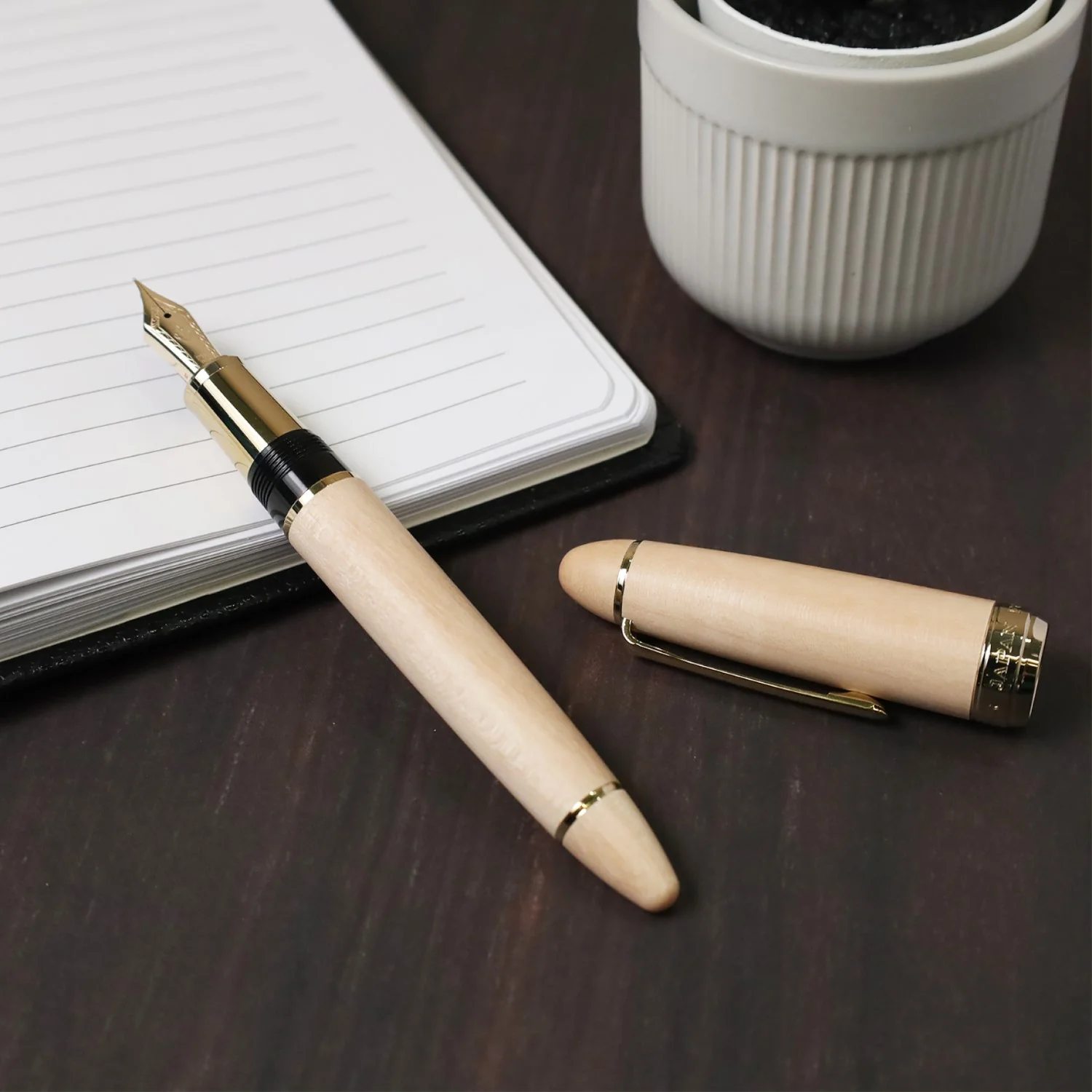 Sailor 1911 Large Fountain Pen Hard Maple Limited Edition Natural Medium Fine - Image 2