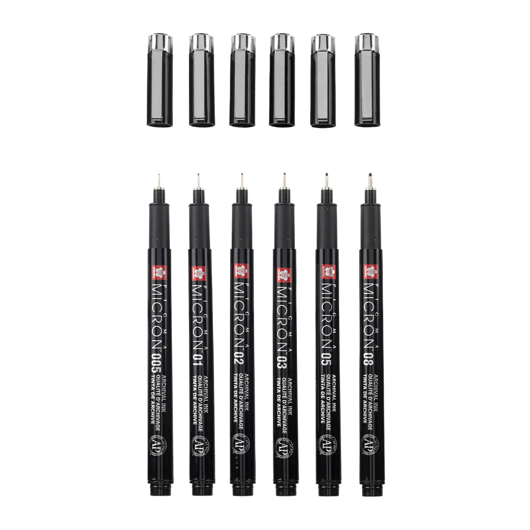 Sakura Pigma Micron Drawing Pen Set of 6 - Image 2