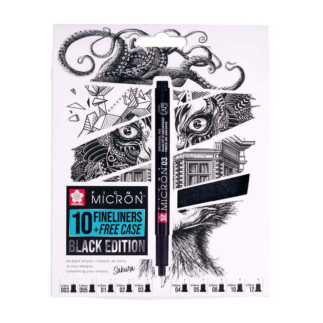 Sakura Pigma Micron Drawing Pen Set of 10