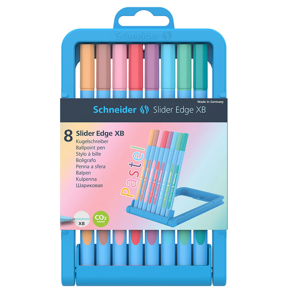 Schneider Slider Edge XB Ballpoint Pen Pastel Set of 8 Assorted