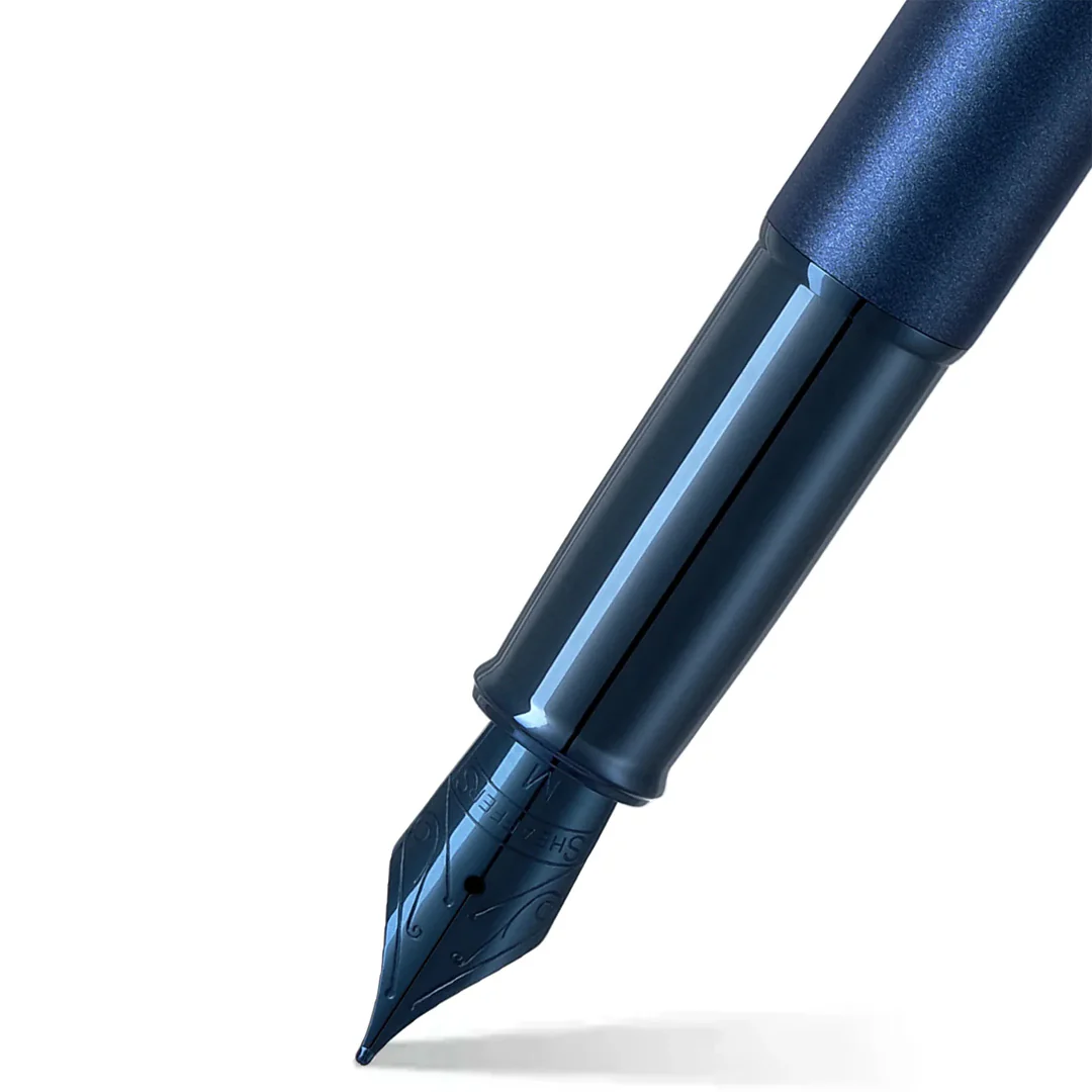Sheaffer 100 E9371 Fountain Pen Satin Blue With PVD Blue Trim - Image 2