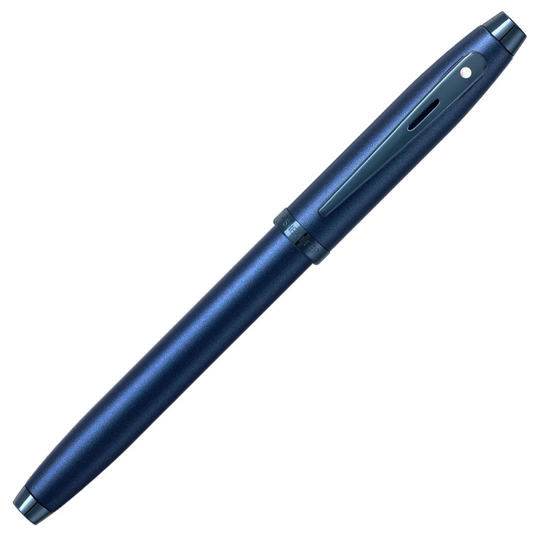 Sheaffer 100 E9371 Rollerball Pen Satin Blue With PVD Blue Trim - Image 3