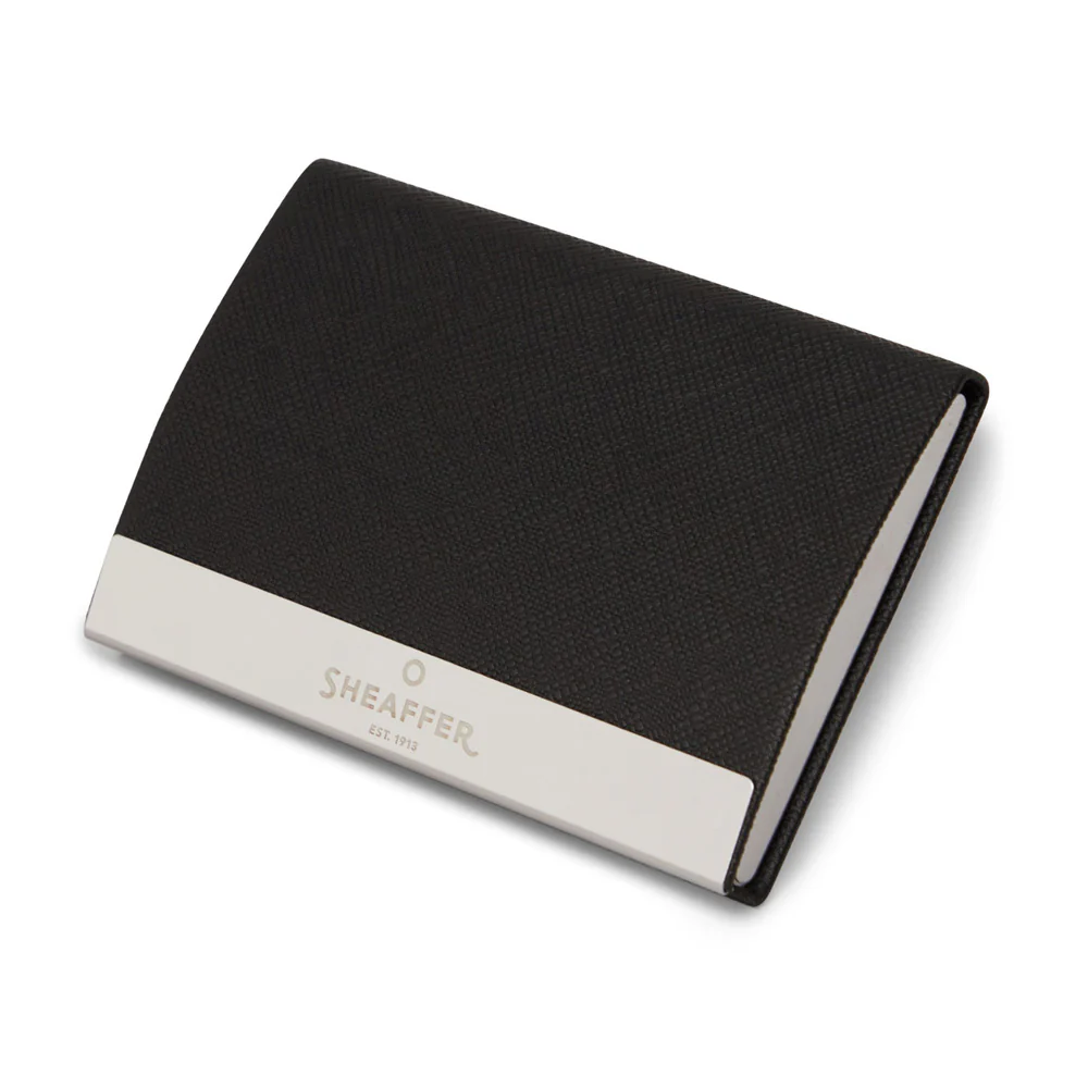 Sheaffer 300 G9312 Ballpoint Pen Glossy Black with Chrome Trim and Business Card Holder Set - Image 2