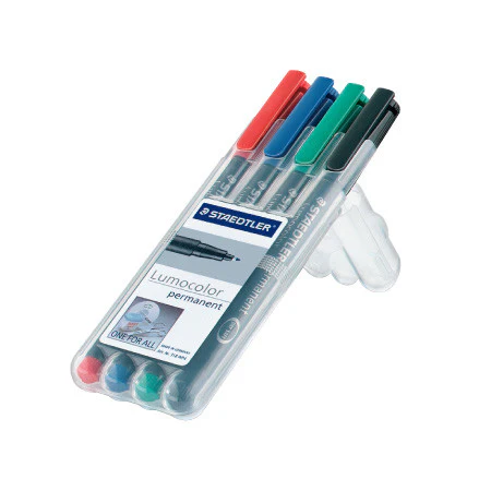 Staedtler Lumocolor Marker Pen Permanent Fine Wallet of 4