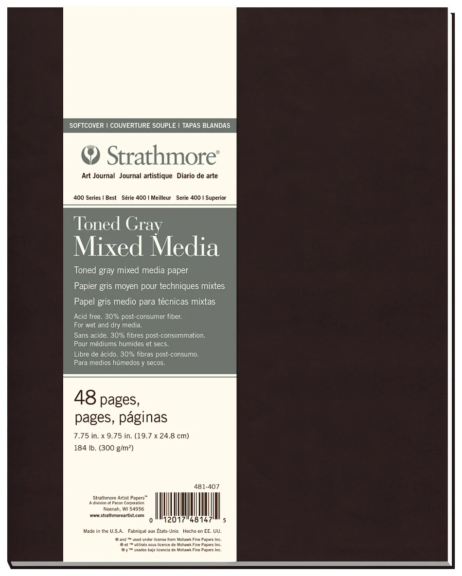 Strathmore 400 Toned Grey Mixed Media Art Journal Softcover 7.75x9.75